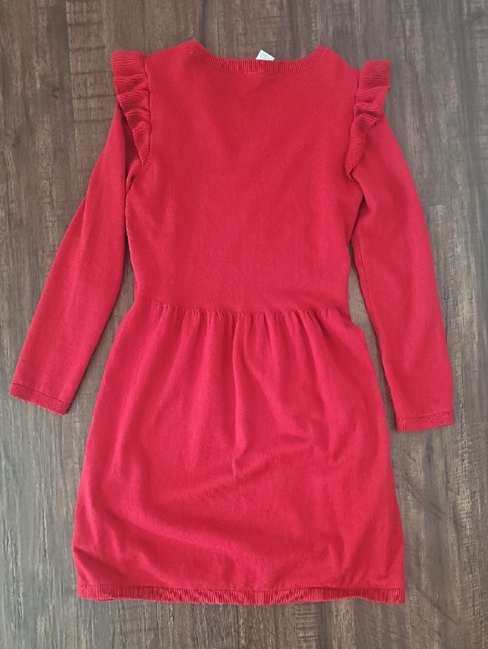 Carter's Red Knit Ruffle-Shoulder Dress - Picture 4 of 4